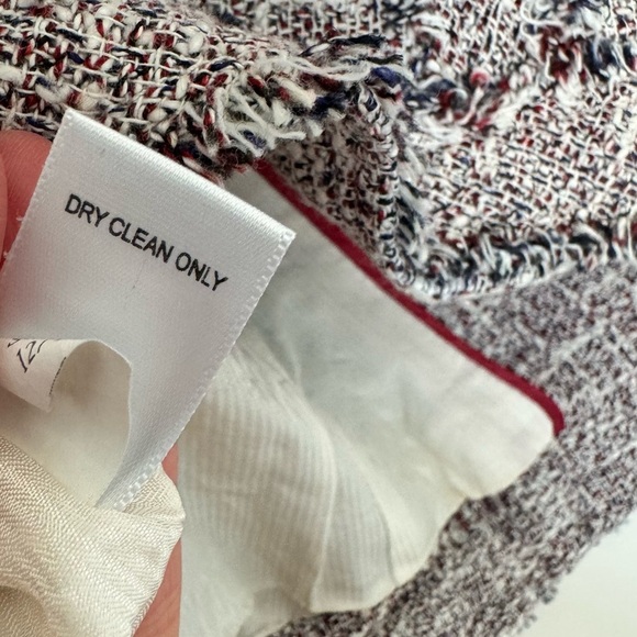 Banana Republic Jacket/Blazer Tweed 3/4 Sleeve Zip Cotton Blend Size 4 EUC - Picture 6 of 11